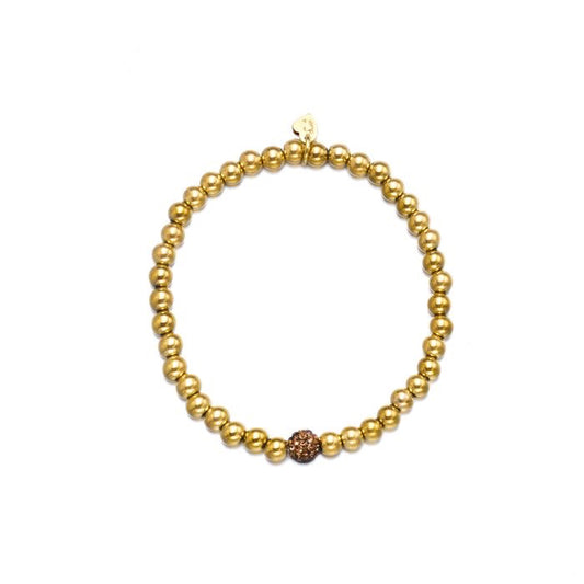 Gouden Armband Bruine Strass | Be Dazzled
