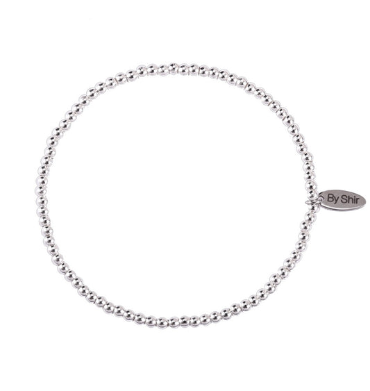 Armband kraaltjes met letter - edelstaal