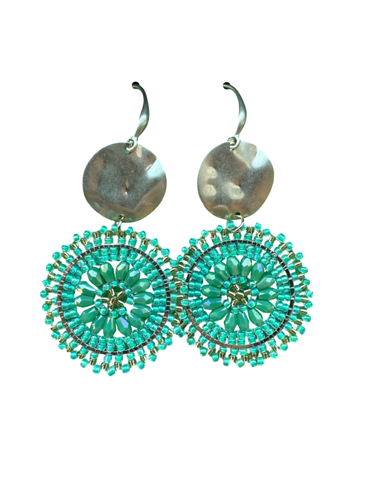 Oorbellen groen lang