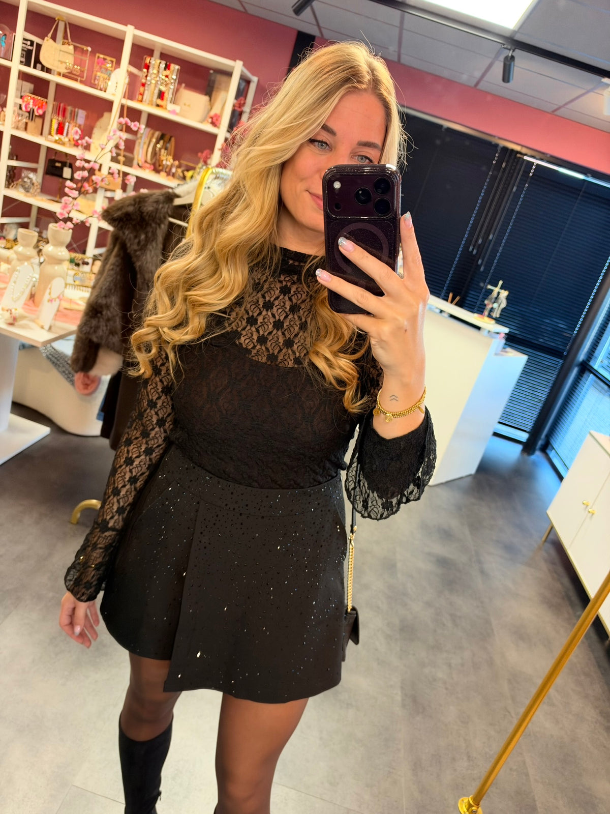 Musthave strass skort zwart