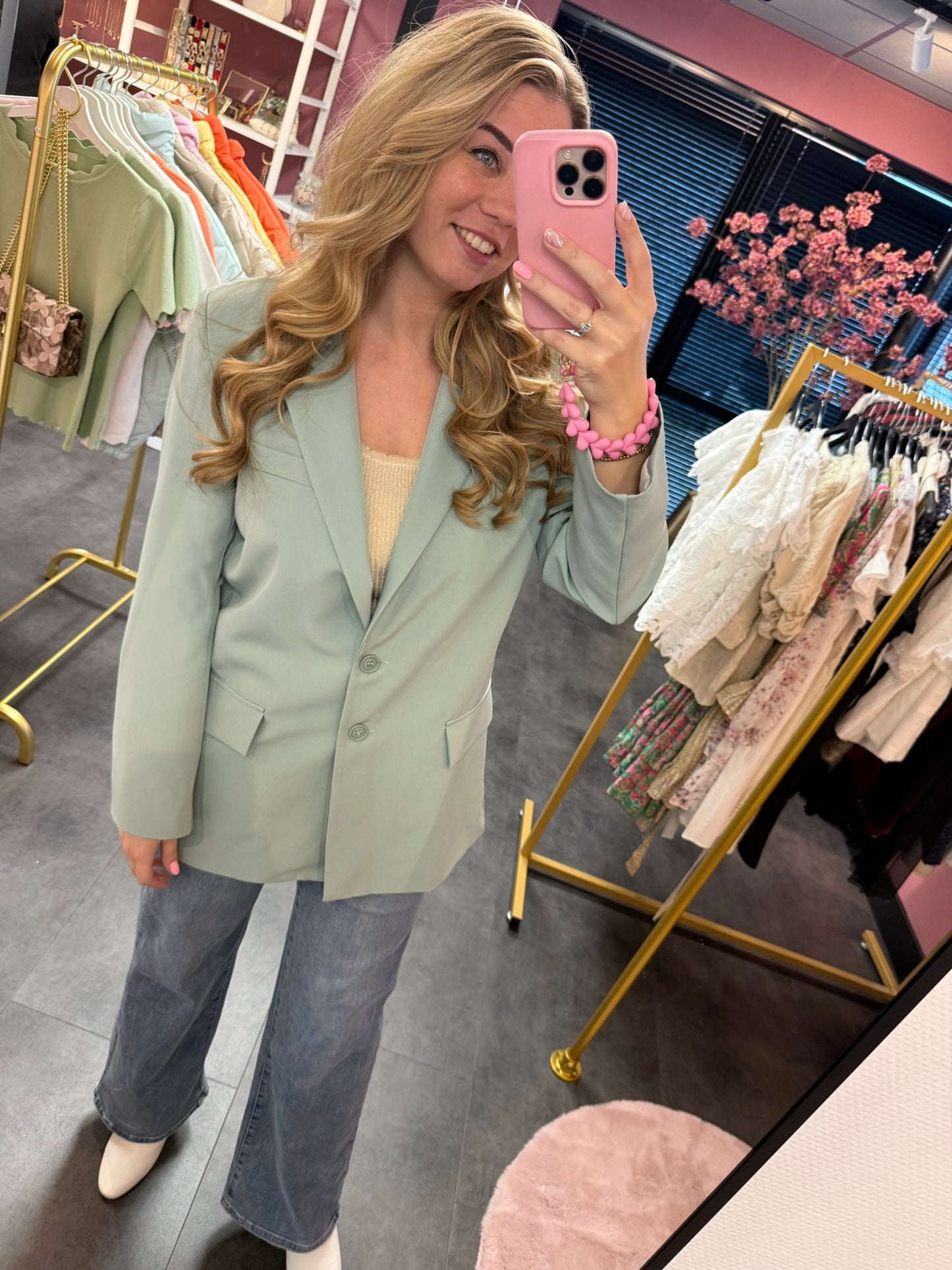 Blazer mint groen maat L