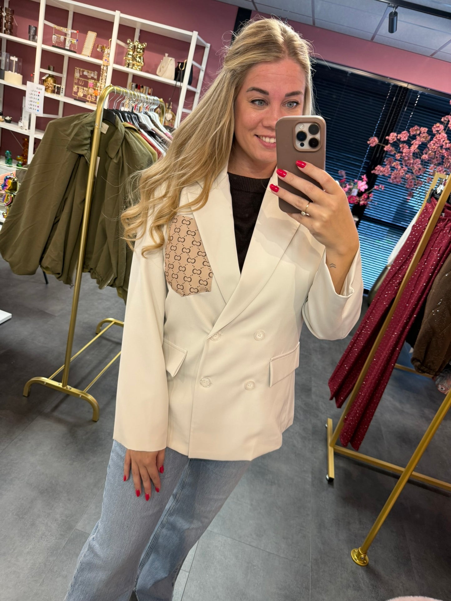 Inspired Lichte beige blazer