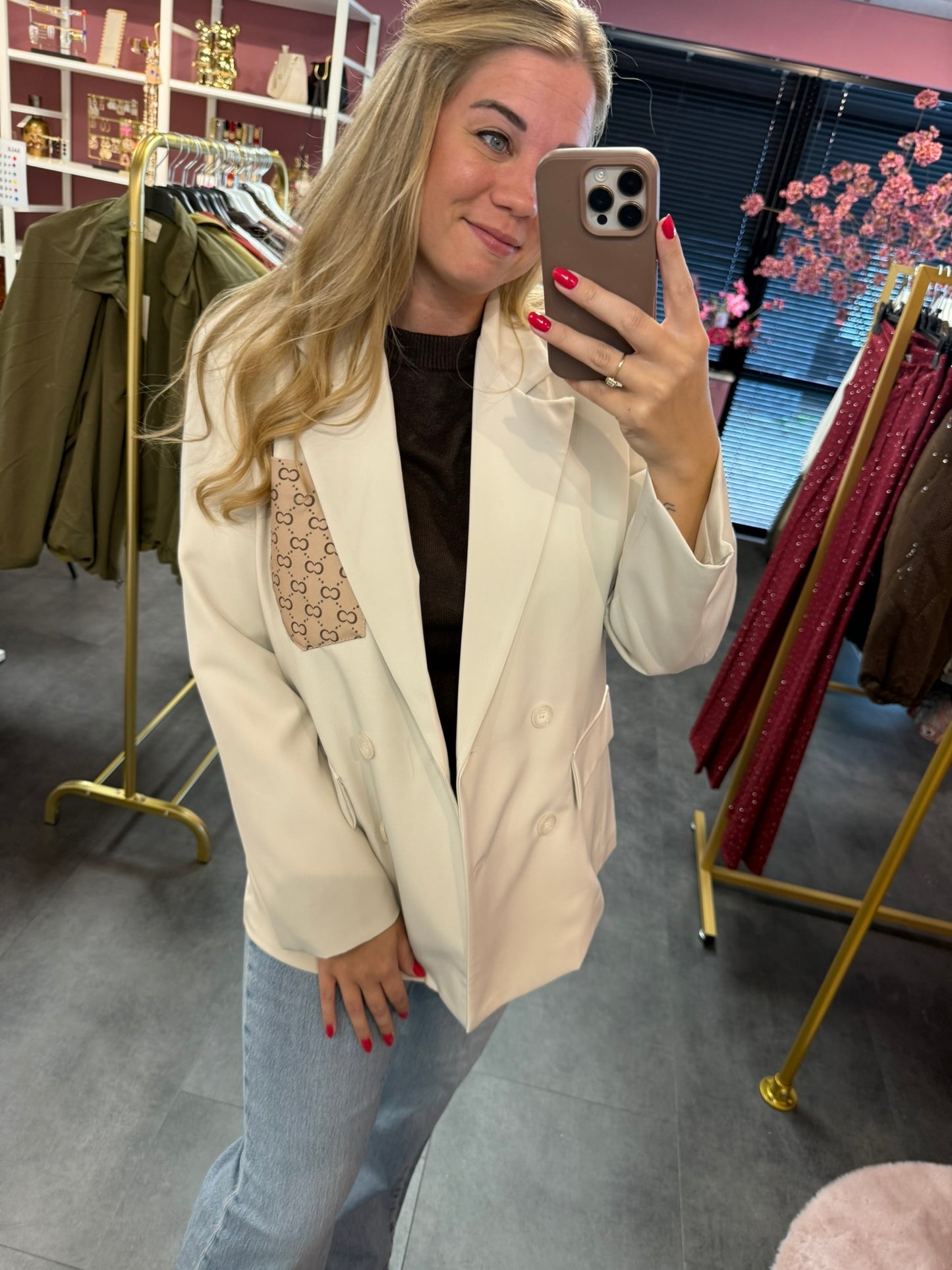 Inspired Lichte beige blazer
