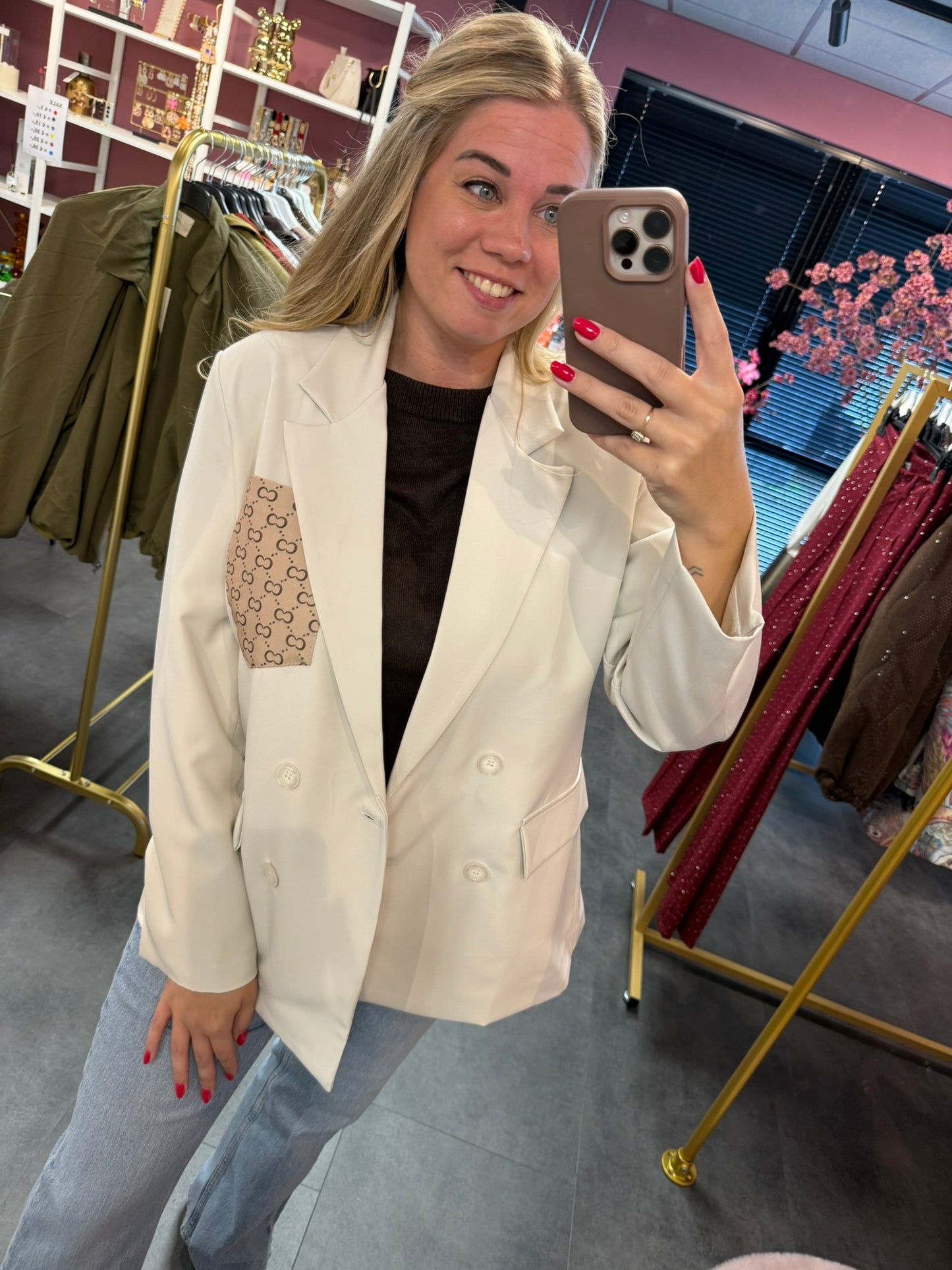 Inspired Lichte beige blazer
