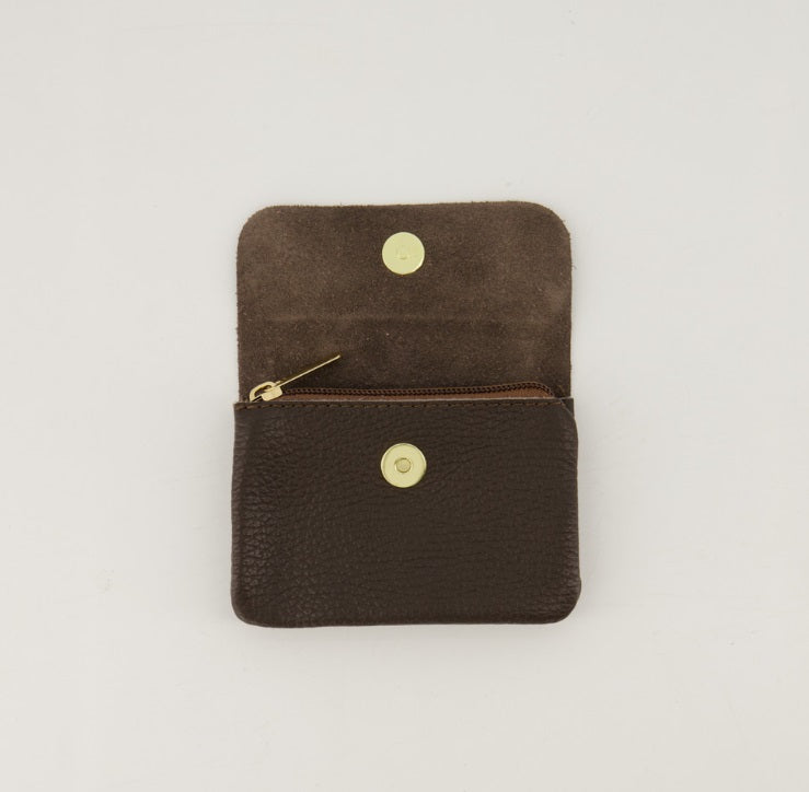 Leren portemonnee donker bruin