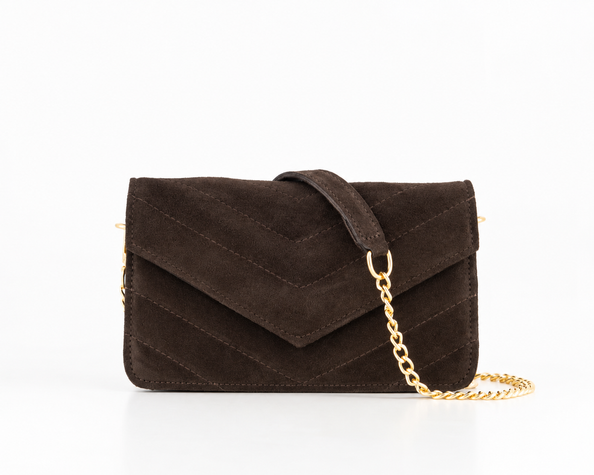 Suede tas Laurie bruin