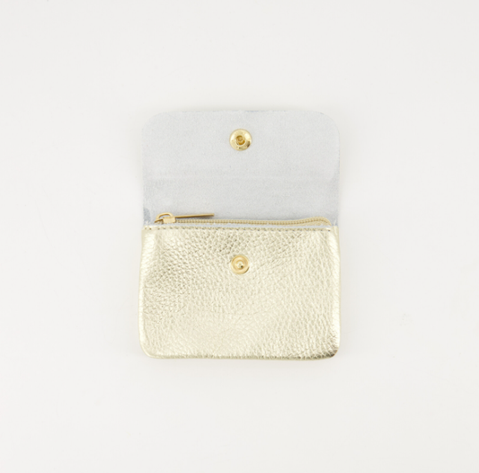 Leren portemonnee goud