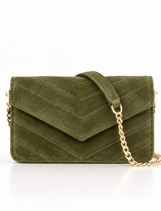Suede tas Laurie groen