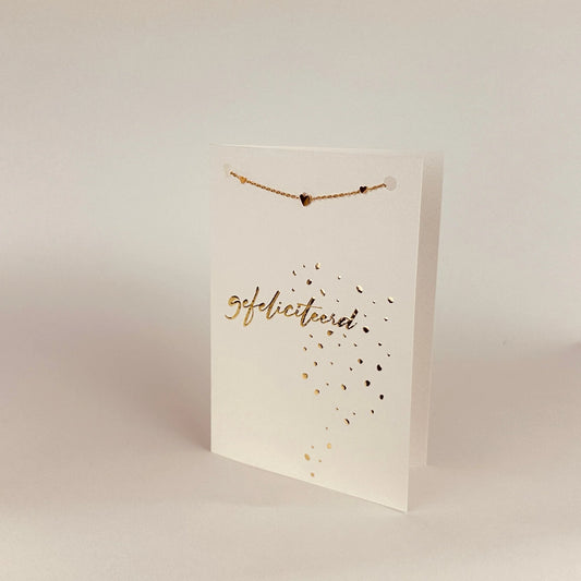 Luxe wenskaart gefeliciteerd met armband goud